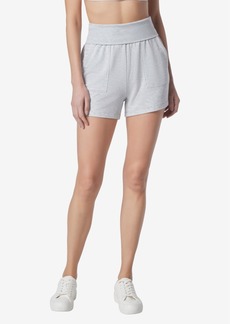 Marc New York Andrew Marc Sport Women's Fold Over Waistband Lounge Relaxed Fit Shorts - Vapor Heather