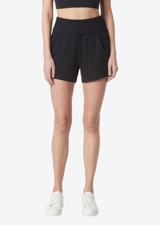 Marc New York Andrew Marc Sport Women's Fold Over Waistband Lounge Relaxed Fit Shorts - Black