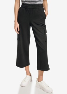 Marc New York Andrew Marc Sport Women's French Terry Cropped Cargo Pants - Black