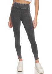 Marc New York Andrew Marc Sport Women's High Rise 7/8 Jeggings Pant with Side Vent - Black