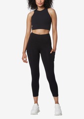 Marc New York Andrew Marc Sport Women's High Rise 7/8 Leggings with Pockets - Black