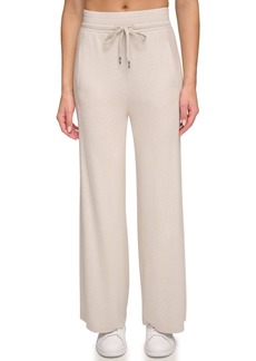 Marc New York Andrew Marc Sport Women's High Rise Hacci Wide Leg Pants with Pockets - Twine