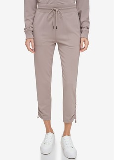 Marc New York Andrew Marc Sport Women's Jersey Cinch-Hem Ankle Pants - Taupe