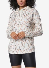 Marc New York Andrew Marc Sport Women's Long Sleeve Printed Cowl Neck Tunic Top - Mojave Leopard