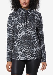 Marc New York Andrew Marc Sport Women's Long Sleeve Printed Cowl Neck Tunic Top - Mojave Leopard