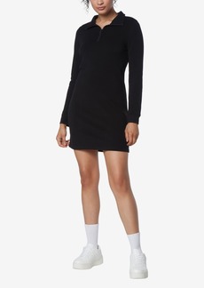 Marc New York Andrew Marc Sport Women's Long Sleeve Quarter Zip Sweatshirt Dress - Black