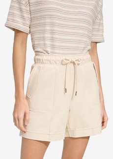 Marc New York Andrew Marc Sport Women's Pull On High Rise Twill Utility Shorts - Sand Shell