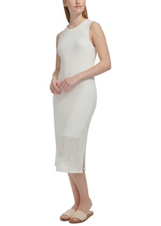 Marc New York Andrew Marc Sport Women's Sleeveless Side-Slit Midi Dress - White