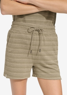 Marc New York Andrew Marc Sport Women's Striped Knit Drawstring Shorts - Dusty Olive Combo