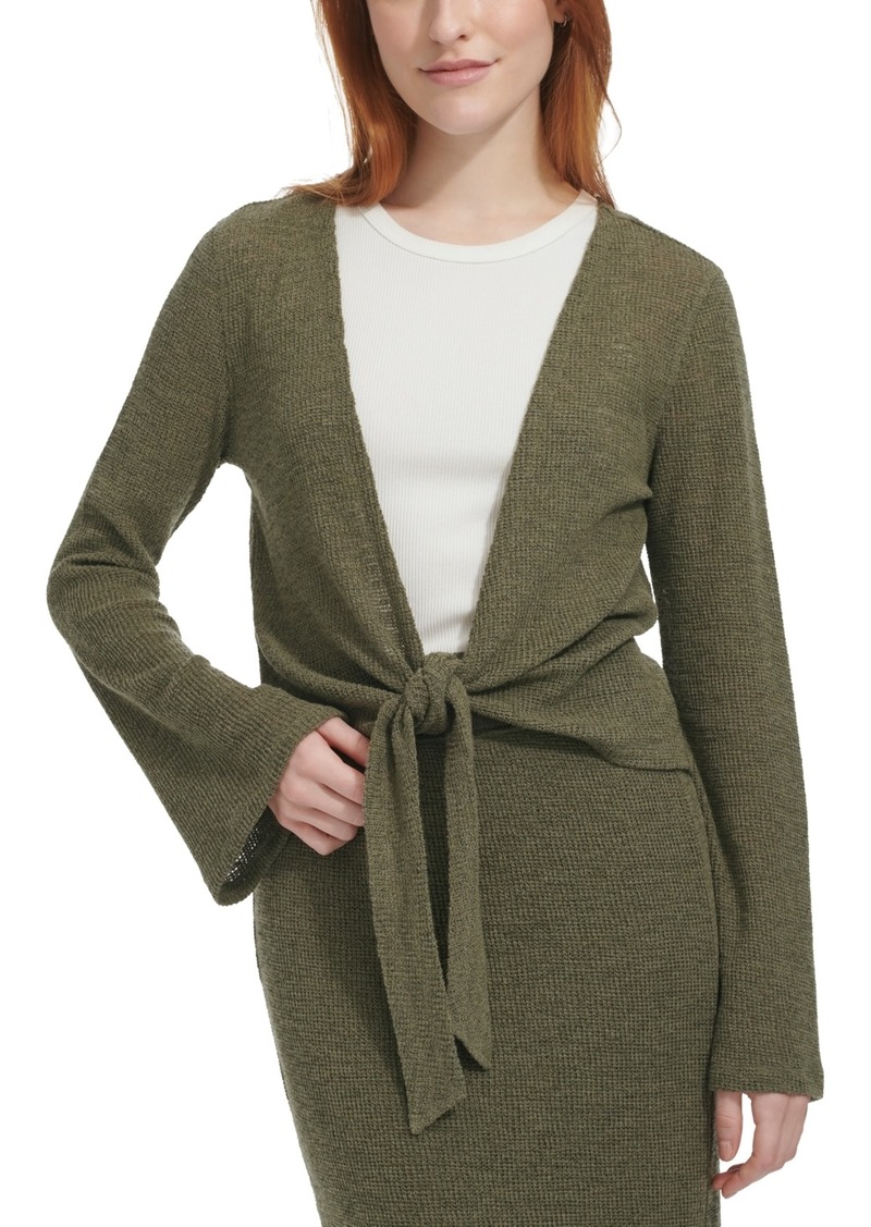 Marc New York Andrew Marc Sport Women's Tie-Front Bell-Sleeve Cardigan - Dusty Olive