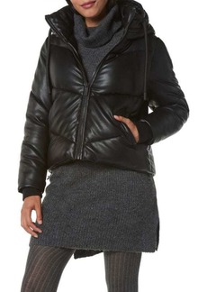Marc New York Faux Leather Puffer Hooded Jacket