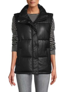 Marc New York Faux Leather Puffer Vest