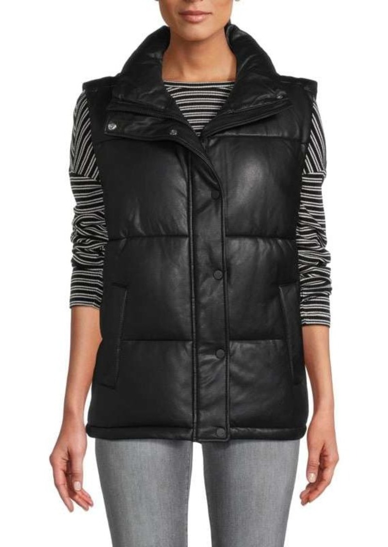 Marc New York Faux Leather Puffer Vest