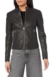 Marc New York by Andrew Marc Women's Glenbrook Feather Leather Jacket
