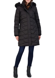 Marc New York by Andrew Marc Women's Medina Down Jacket with Faux Fur Removable Hood
