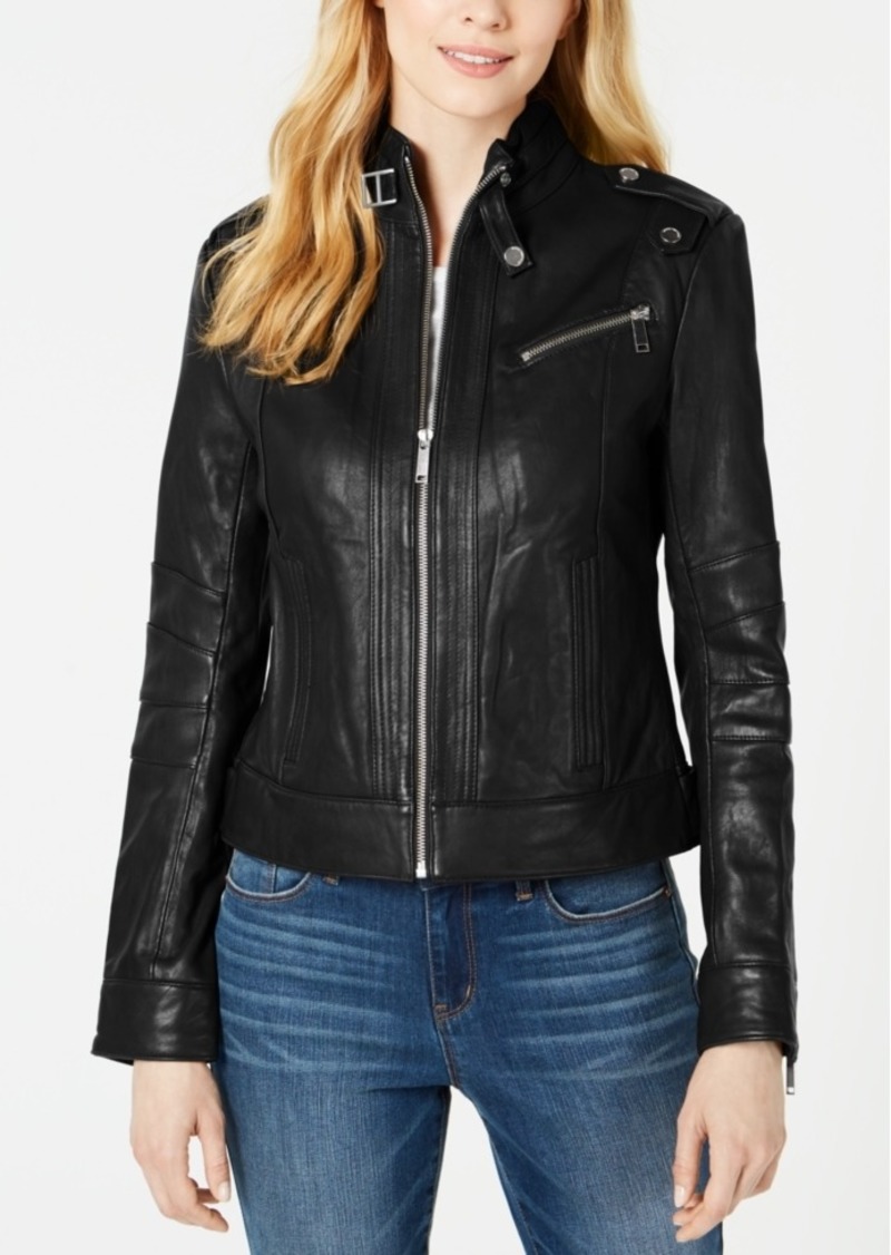 marc new york feather leather moto jacket