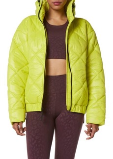 Marc New York Performance Diamond Quilted Puffer Jacket with Hidden Hood in Lemon at Nordstrom