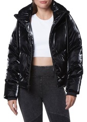 Marc New York Performance Luxe Sheen Full Zip Puffer Jacket in Black at Nordstrom