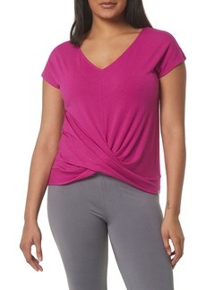 Marc New York Performance Overlapping Front Cap Sleeve Shirt in Orchid at Nordstrom Rack