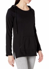 Marc New York Performance Women's Long Sleeve Hooded Tunic with Pu Piping