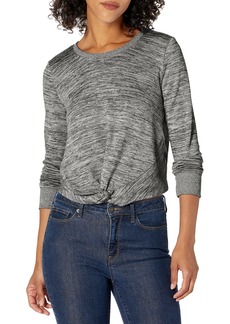 Andrew Marc Women's Marled Sweater Knit Twist Front Top