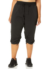 Marc New York Performance Women's Plus Size Knit Denim Legging with Chunky Ties on the Side of Both Legs black