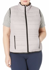 Marc New York Performance Women's Plus Size Super Soft Packable Vest with Faux Leather Trim