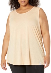Andrew Marc Women's Plus Size Washed Tank with Twisted Back Keyhole