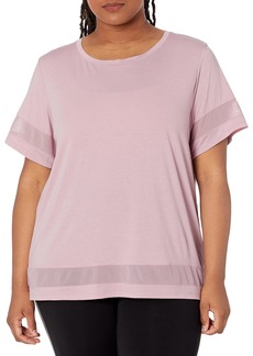 Andrew Marc Women's Size Plus Active TEE with MESH