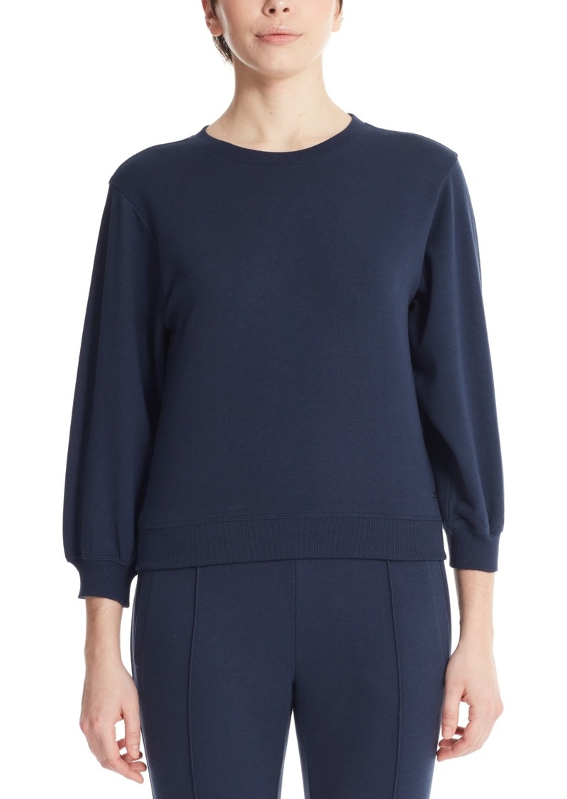 Marc New York Women's Performance 3/4 Puff Sleeve Pullover Top - Midnight