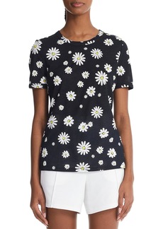 Marc New York Womens Floral Print Short Sleeves T-Shirt