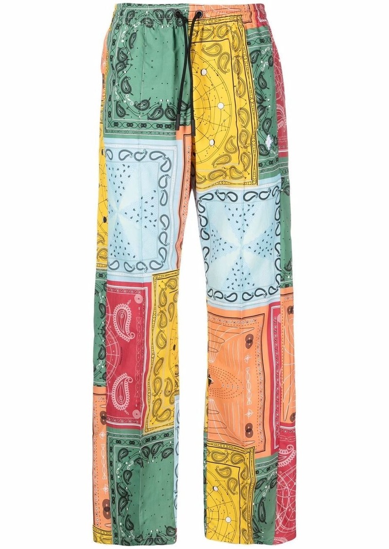 Marcelo Burlon bandana-print straight-leg trousers