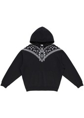 Marcelo Burlon Bandana-embroidered drawstring hoodie