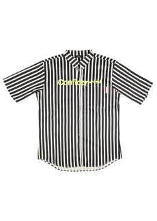 Marcelo Burlon Black And White Striped Confidencial Shirt