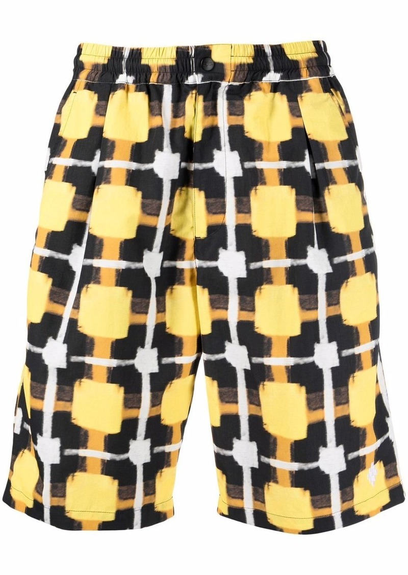 Marcelo Burlon straight-leg checked track shorts