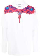 Marcelo Burlon feather-print layered hoodie