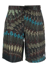 Marcelo Burlon feather-print swim shorts