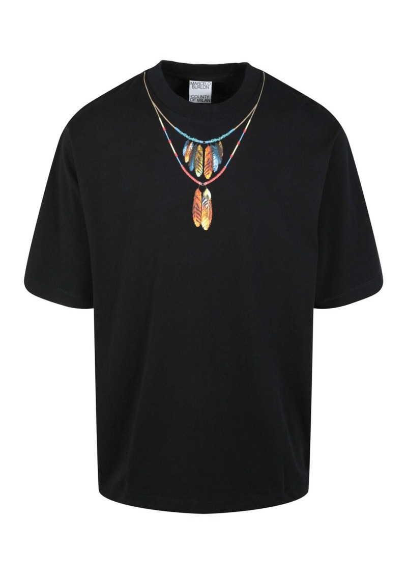 Marcelo Burlon Feathers Necklace T-Shirt