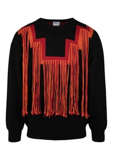 Marcelo Burlon Fringe Rural Cross Knit Sweater