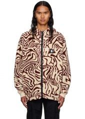 Marcelo Burlon County of Milan Beige & Burgundy AOP Fluid Jacket