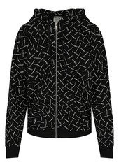 Marcelo Burlon Pascal Arrow Slim Fit Zip Hoodie in Black White at Nordstrom Rack