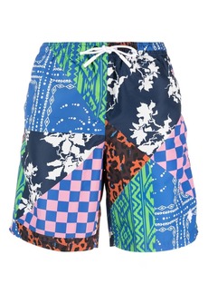 Marcelo Burlon patchwork-print swim shorts
