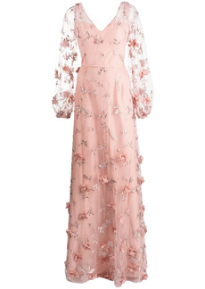 Marchesa Avellino floral-embroidered dress