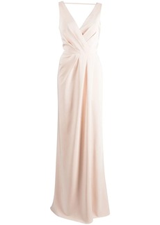 Marchesa cowl-back floor-length gown