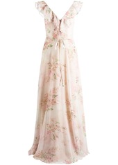 Marchesa Desio floral-print ruffle dress