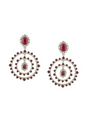 Marchesa double-hoop drop crystal earrings