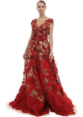 Marchesa Embellished Tulle & Silk Organza Dress