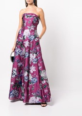 Marchesa floral fil-coupé gown