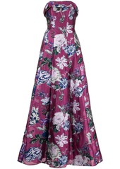 Marchesa floral fil-coupé gown