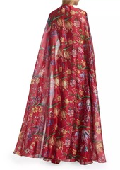 Marchesa Floral Print Halterneck Gown